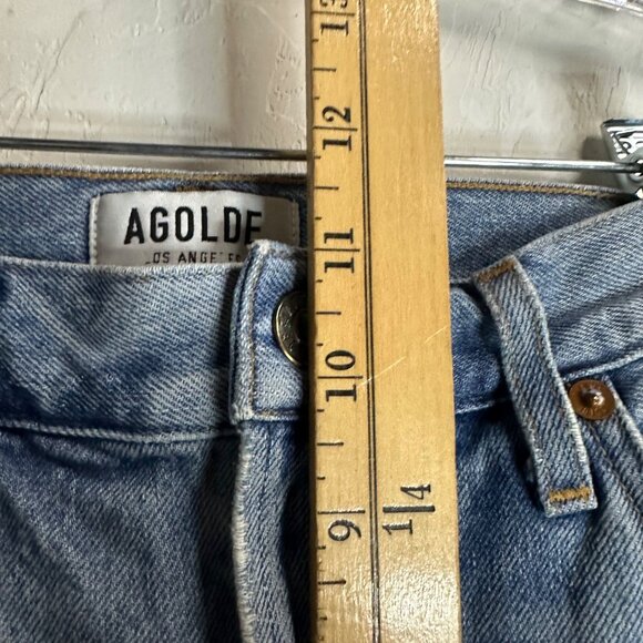 Agolde Womens Cotton Denim Button Up Cut Off Hem Parker Jean Shorts Blue 27 - Picture 7 of 11